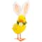 10" Yellow Easter Duckling Accent with Rabbit Ears
